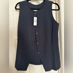 LOFT Midnight Blue Button-Front Vest